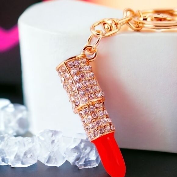 Red Lipstick Key Chain/ Bag Charm - Picture 1 of 1